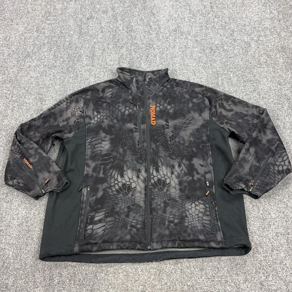 Nomad Mergence Jacket Mens 2XL Kryptek Typhon Camo Full Zip Windbreaker Hunting